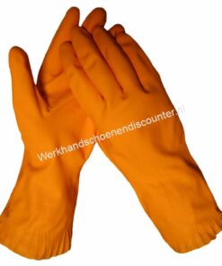 Handschoen KCL Ideal 752 latex oranje met vlokvoering lengte 31 cm