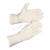 Katoenen tricot handschoen open eind zware kwaliteit lengte 32 cm kleur ecru