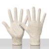 Katoenen tricot handschoen open eind zware kwaliteit herenmaat kleur ecru