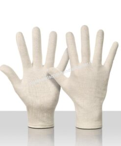 Katoenen tricot handschoen open eind zware kwaliteit herenmaat kleur ecru