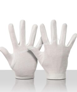 Katoenen wit gebleekte handschoen open eind