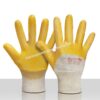Werkhandschoenendiscounter BULL TRILE lichte NBR nitril coating op een katoenen interlock voering met tricot boord. EN 388