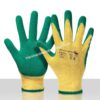 Werkhandschoenendiscounter BULL – GRIP groene latex antislip coating op een katoenen onderhandschoen