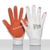 Werkhandschoenendiscounter BULL PROGRIP oranje latex coating op een gebreide onderhandschoen
