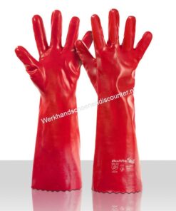 Bullflex PVC Werkhandschoenen Artikelnr. 10376 Gecoate PVC handschoen met een lengte van 45 cm.