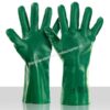 Werkhandschoenendiscounter PVC groen lengte 35 cm met anti/slip coating